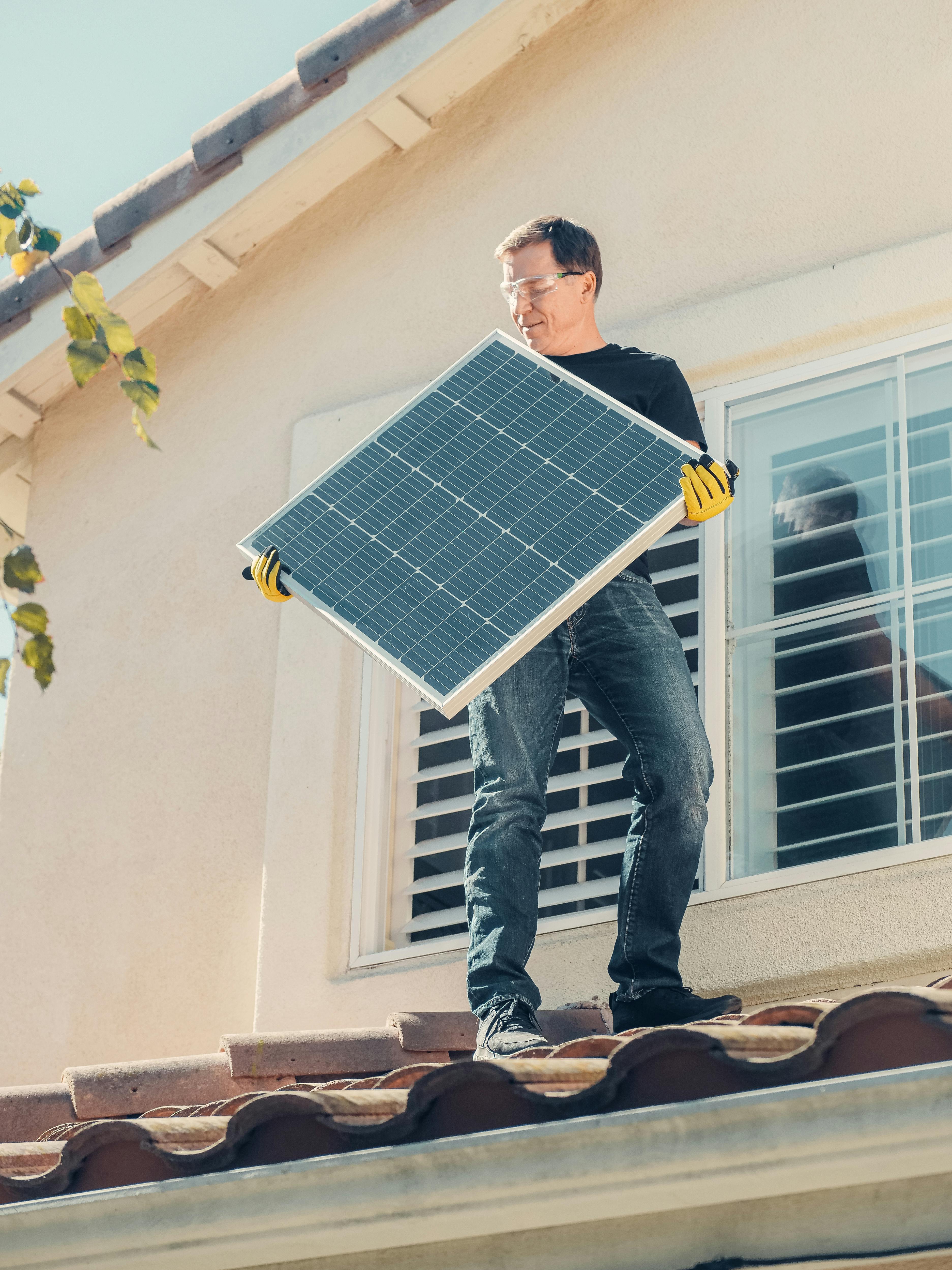 Installing solar panel 