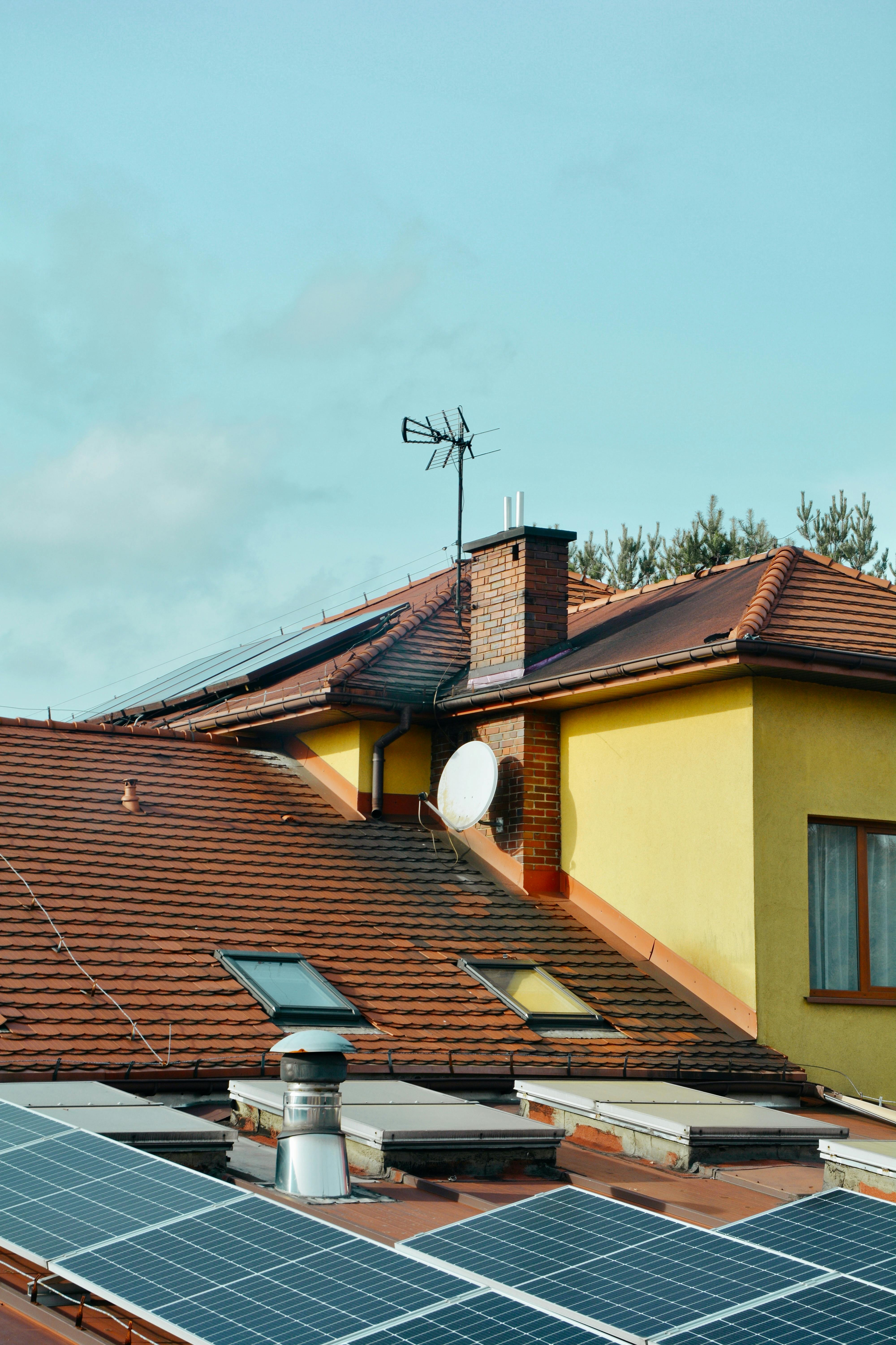 Solar panels on roof