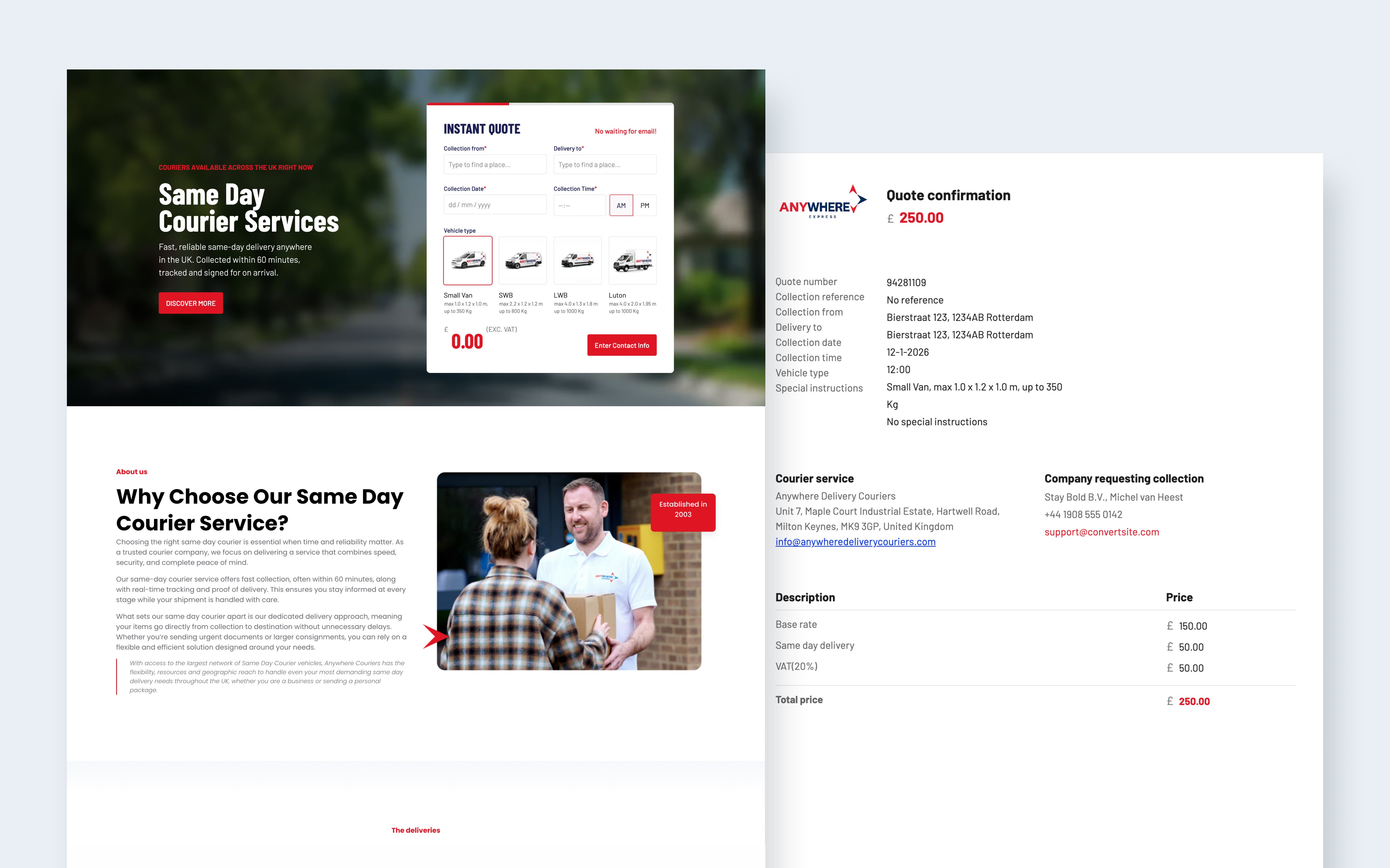 Courier template