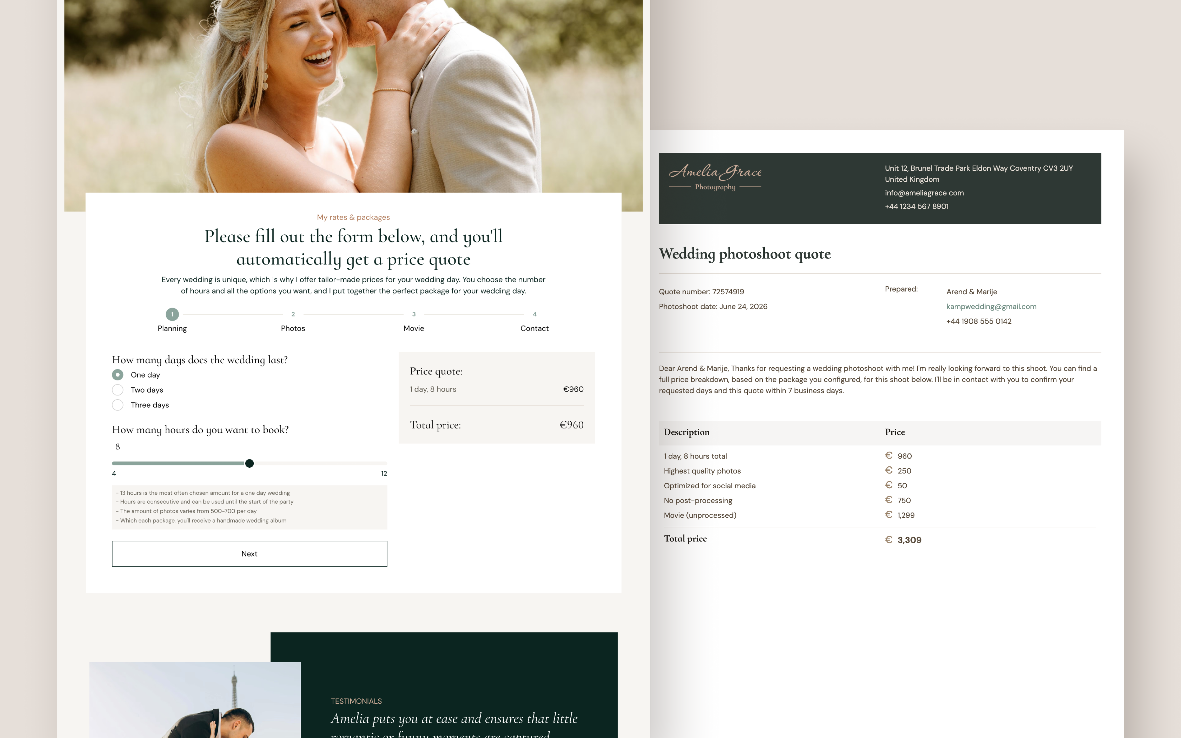 Wedding photography