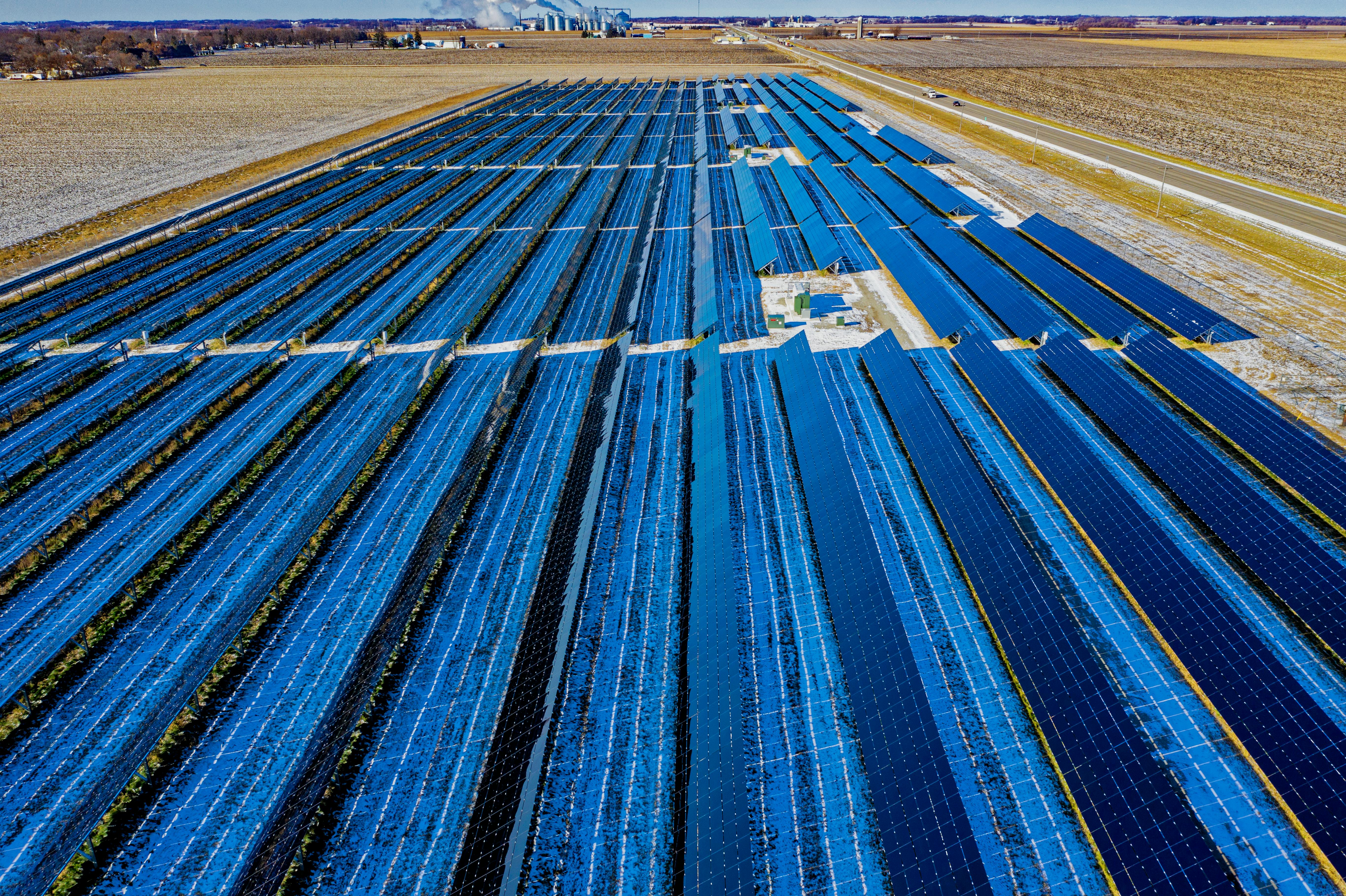 Solar panels on farm